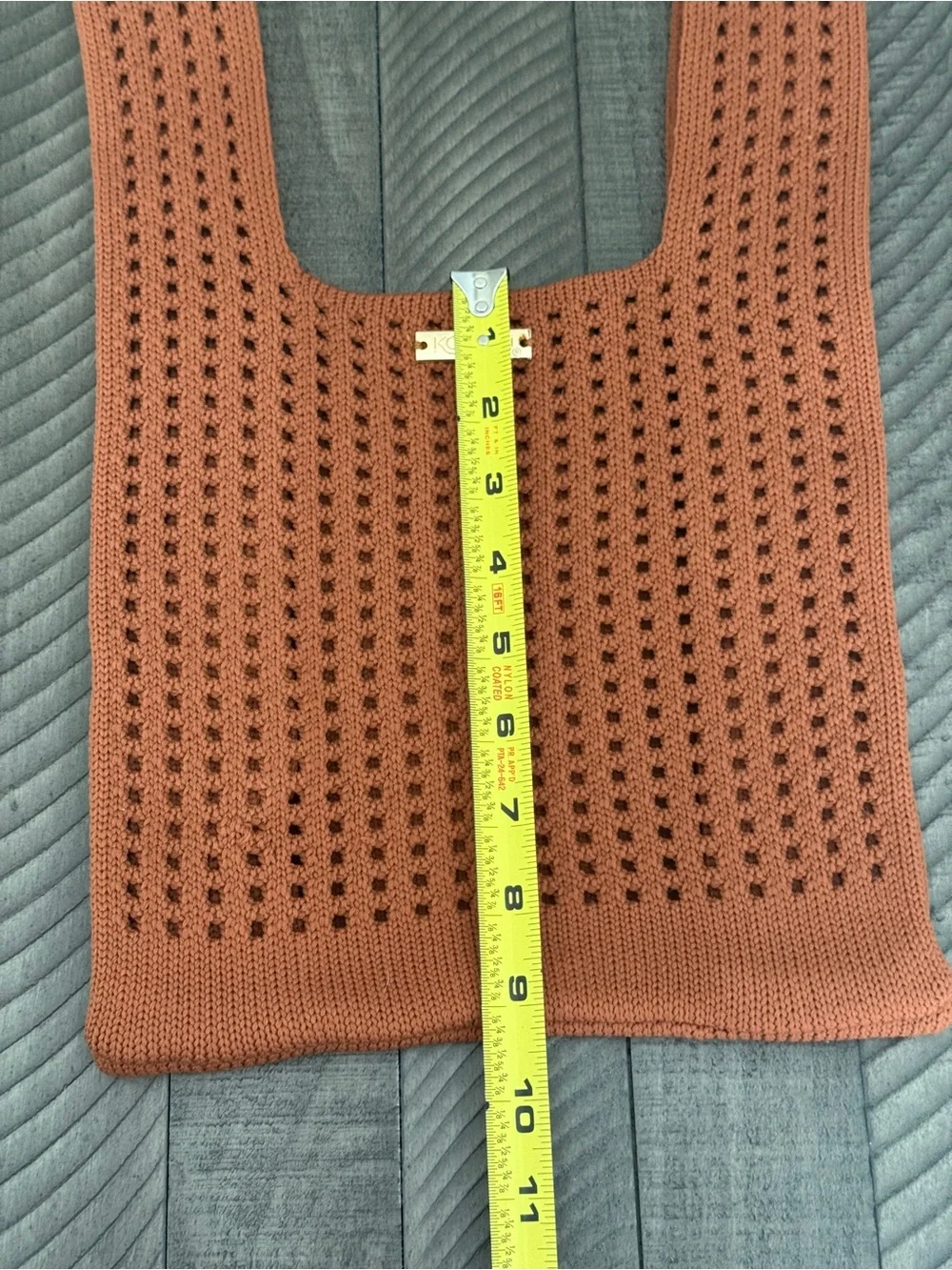 Kopari Knit Hobo Tote Rusted Brown Boho Shabby Chic Resort Style Shoulder Bag